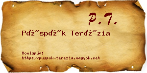 Püspök Terézia névjegykártya